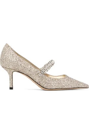 Jimmy Choo Chaussures à petit talon 65 dorées à bride Bing