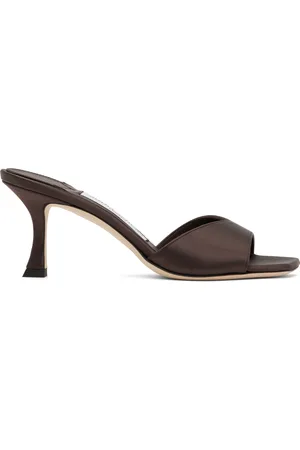 Jimmy Choo Sandales à talon sablier Skye 70 brunes