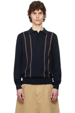 Fred Perry Polo bleu marine en tricot