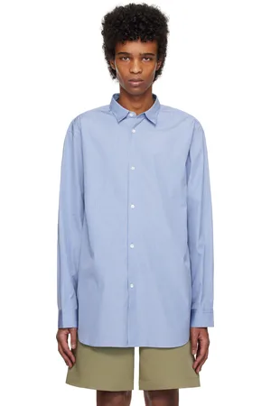 Rohe Chemise à manches courtes décontractée bleue