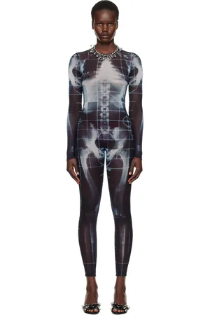 Jean Paul Gaultier Combinaison noir et bleu à imprimé Squeletor
