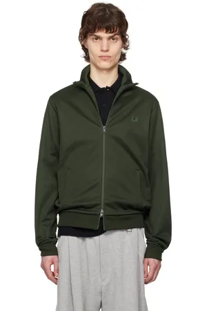 Fred Perry Blouson de survêtement vert en tricot simple
