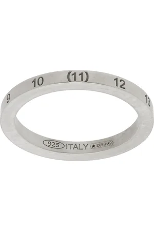 Maison Margiela Bague argentée à logo numérique