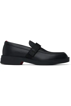 HUGO BOSS Flâneurs noirs en cuir