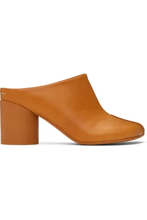 Maison Margiela Mules lustrées brunes en cuir tanné au végétal
