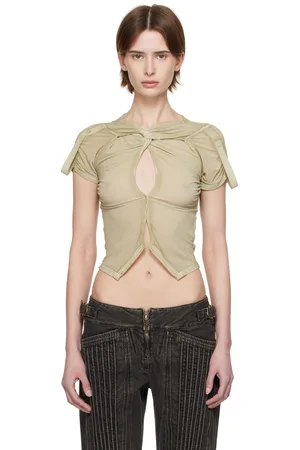 KNWLS T-shirt taupe à ornement torsadé
