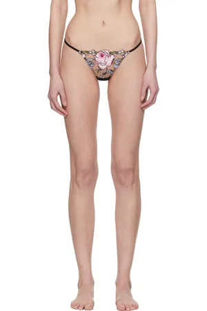 FLEUR DU MAL String Fidelia multicolore à motif brodé