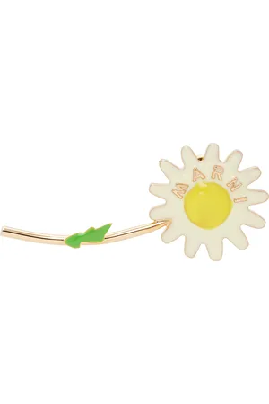 Marni Broche en forme de fleur dorée