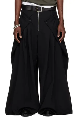 LU’U DAN Pantalon ample façon costume noir exclusif à SSENSE
