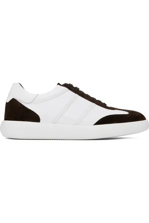 BRIONI Baskets Olympia brun et blanc