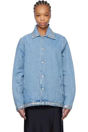COPERNI Blouson bleu en denim à clous