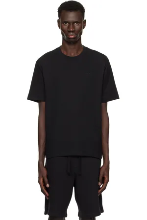 HUGO BOSS T-shirt noir en tricot gaufré à logo brodé