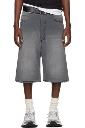 LU’U DAN Short Stack gris en denim