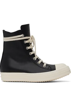Rick Owens Baskets noires en cuir de veau - Hollywood