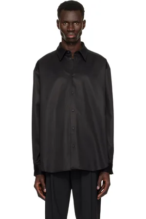 HUGO BOSS Chemise noire en sergé
