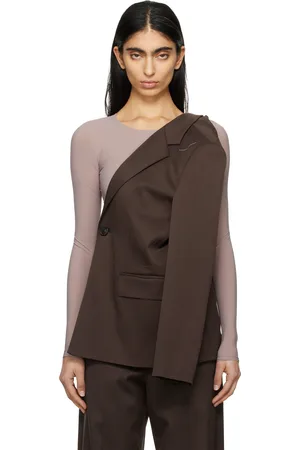 Maison Margiela Veston de tailleur deux façons brun