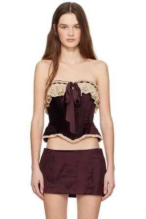 Mirror Palais Corset de style victorien bourgogne - Sogni d