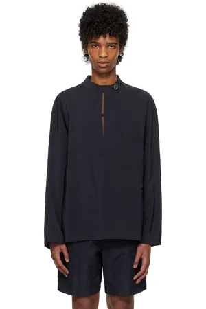 LE 17 SEPTEMBRE Chemise bleu marine à col officier