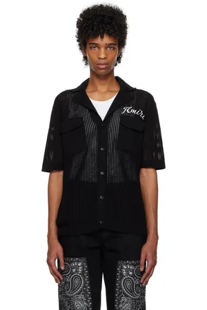 AMIRI Chemise noire en tricot à mailles ouvertes