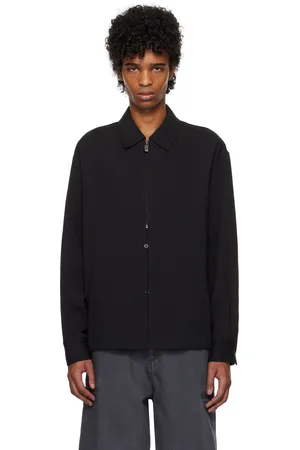 LE 17 SEPTEMBRE Blouson noir à demi-glissière et à boutons