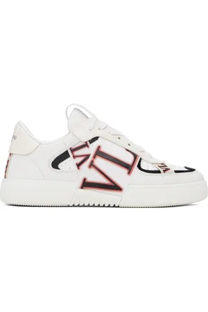VALENTINO GARAVANI Baskets basses blanches en cuir de veau à garnitures VL7N