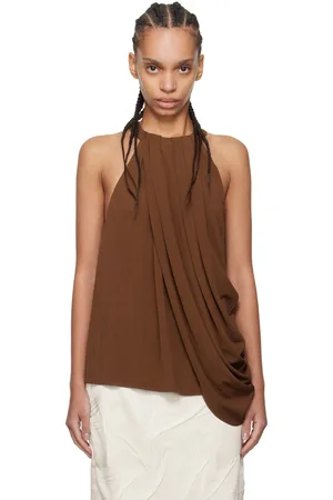 J.W.Anderson Débardeur drapé et asymétrique brun à corsage bain de soleil