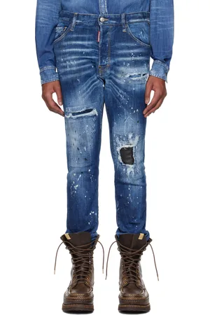 Dsquared2 Jean Cool Guy bleu à effet délavé et à déchirures