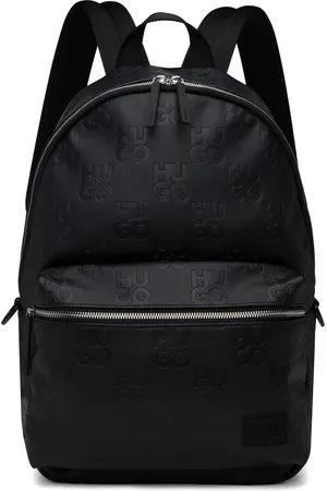 HUGO BOSS Sac à dos noir à motif à logos gaufré