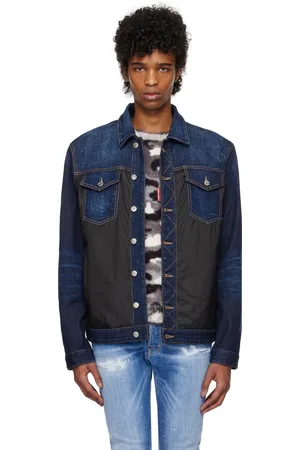 Dsquared2 Blouson isolé Jean bleu marine et noir en denim