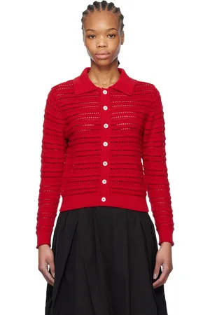DUNST Cardigan rouge à col ouvert
