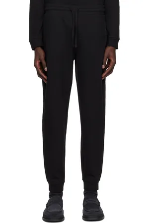 HUGO BOSS Pantalon de survêtement noir en coton à logo brodé