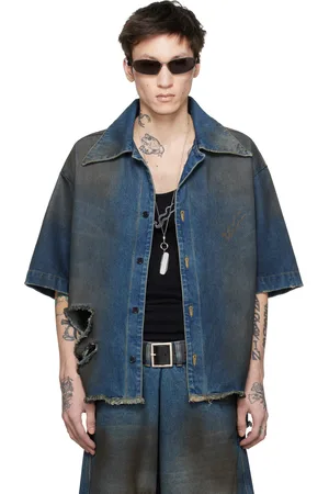 LU’U DAN Chemise droite bleue en denim