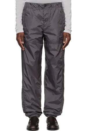 DRIES VAN NOTEN Pantalon de survêtement gris en taffetas de nylon