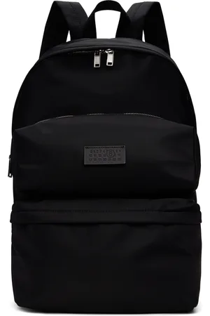 Maison Margiela Sac à dos noir en nylon à trois poches