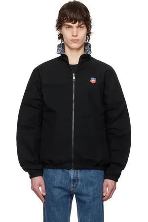 Bally Blouson réversible noir et bleu à carreaux