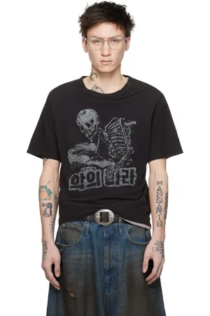 LU’U DAN T-shirt Slubby noir en jersey