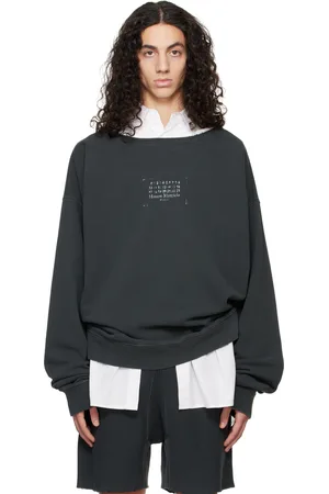 Maison Margiela Pull molletonné gris à estampe du logo