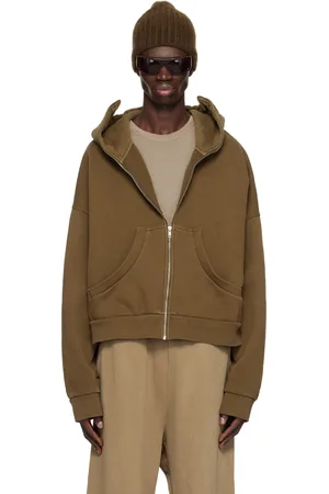 Entire Studios Pull à capuche brun à glissière - Uniform
