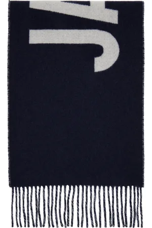 Jacquemus Écharpe bleu marine à logo - Les classiques