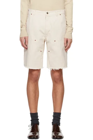 Maison Margiela Short beige en denim à clous