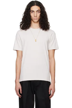 Maison Margiela Ensemble de trois t-shirts beiges en coton
