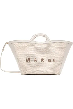 Marni Petit cabas Tropicalia blanc cassé