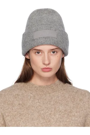 Jacquemus Bonnet gris à écusson en gros-grain - La casa