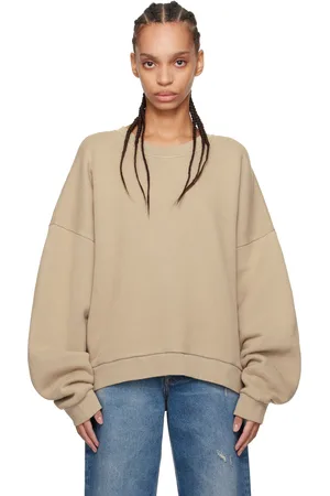 Acne Studios Pull molletonné beige à écusson à logo