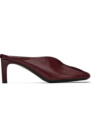 Jil Sander Mules rouges à bout carré