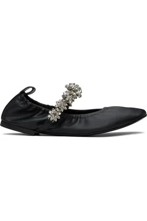Stella McCartney Ballerines Elsa noires à ornement floraux facettés
