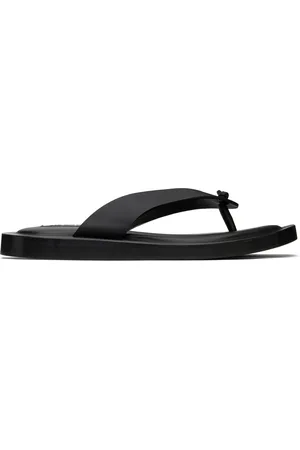 Jil Sander Sandales noires à bride de style tong