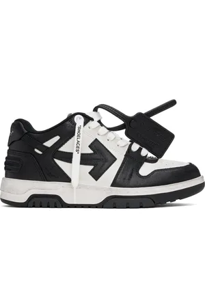 OFF-WHITE Baskets rétro Out Of Office noir et blanc en cuir