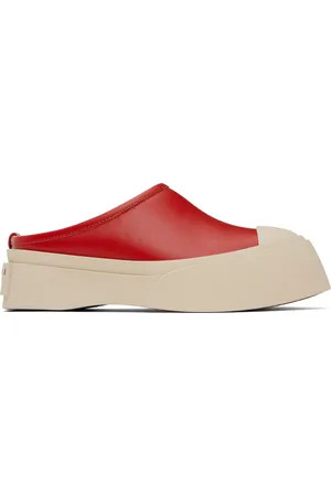 Marni Flâneurs à enfiler de style sabot rouges à semelle Pablo