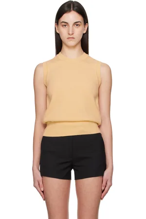 Nothing Written Gilet Emitt jaune en laine à encolure arrondie
